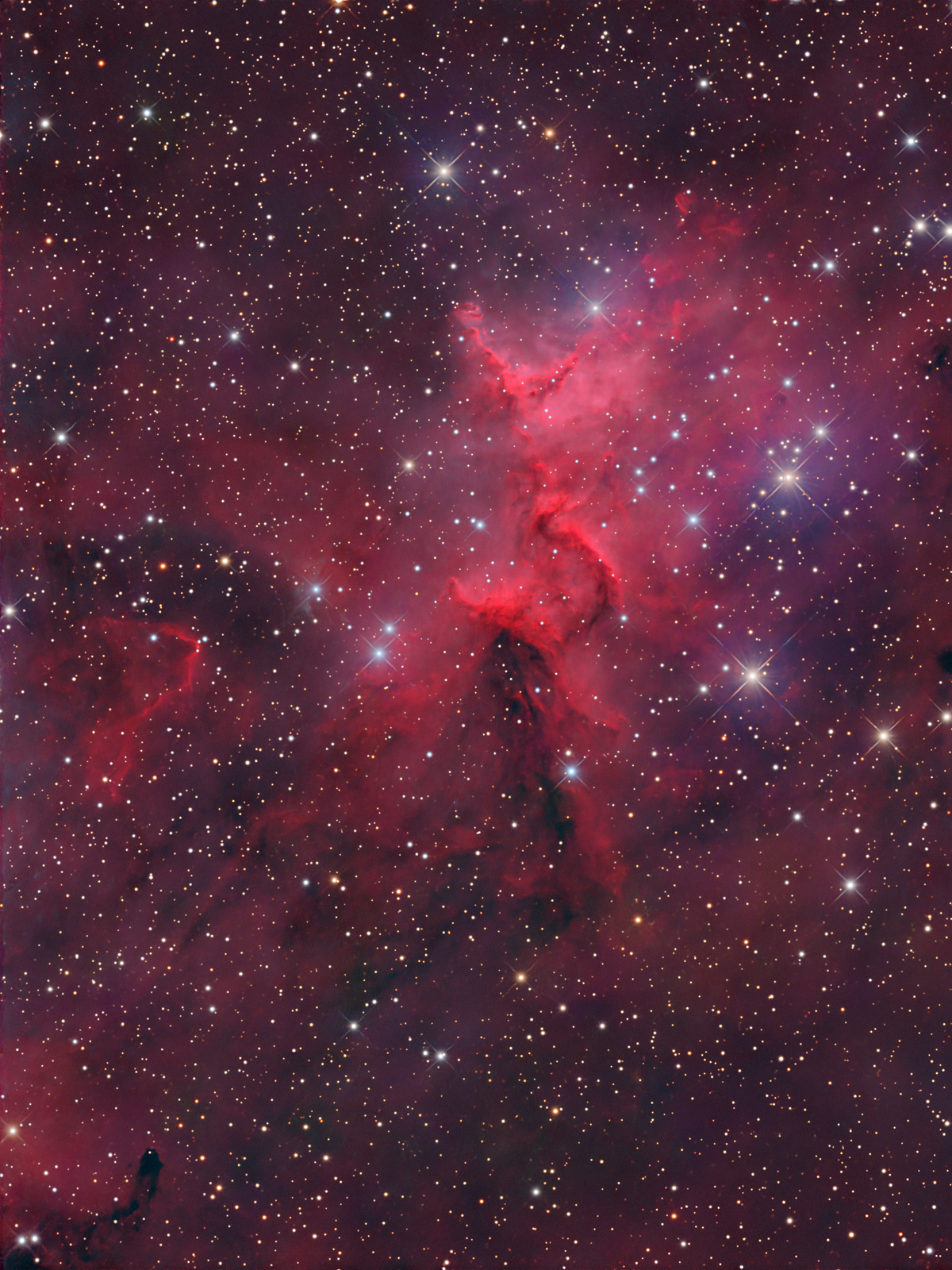 Emission Nebula IC1805, The Core at high resolution
