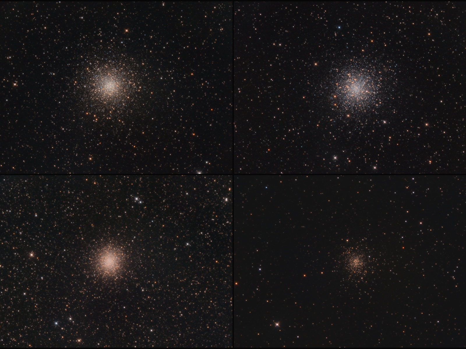 Globular Cluster Four Globulars (M10 M12 M14 and M107) at high resolution