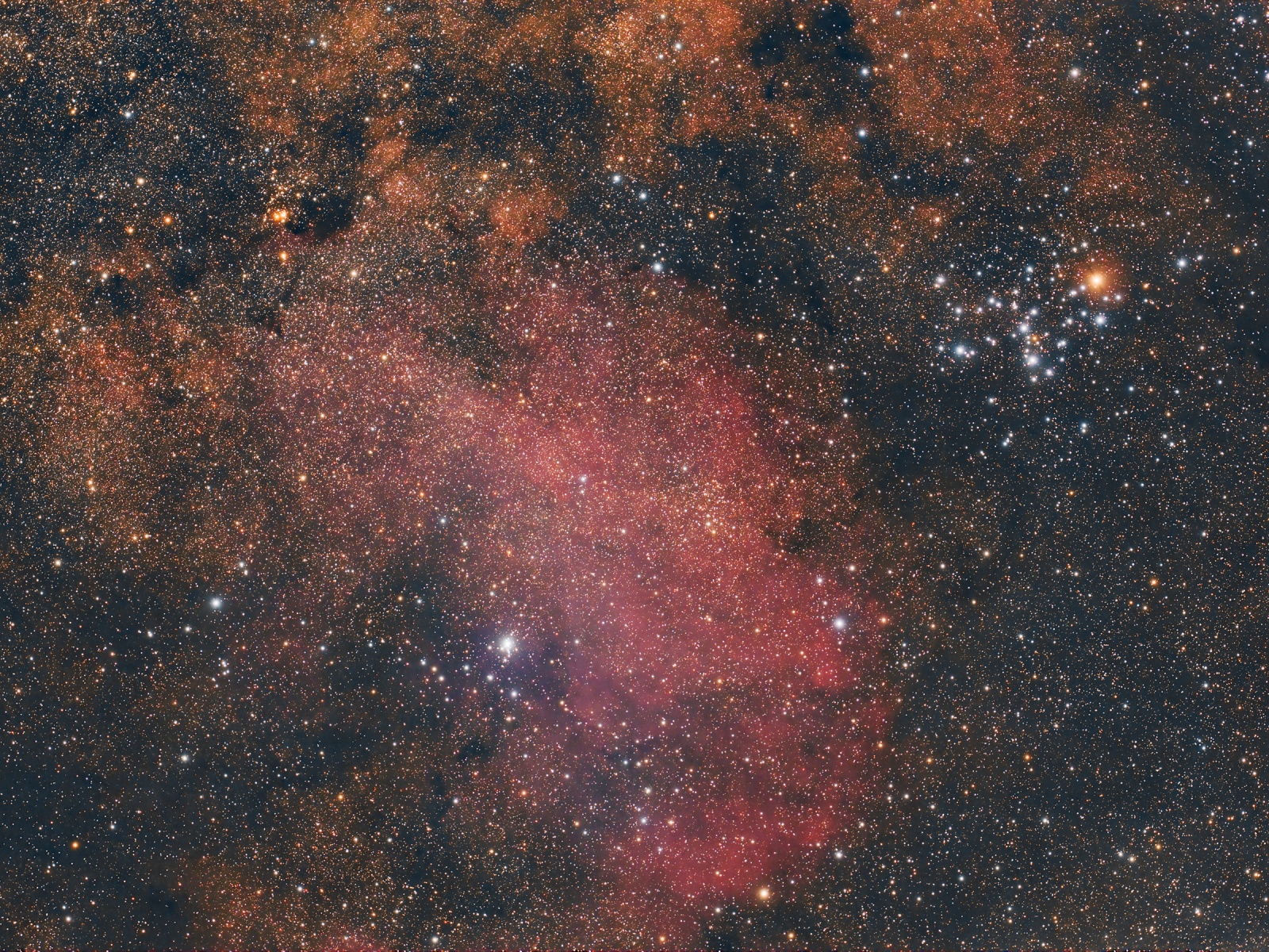 Emission Nebula Sh2-12 and M6 at high resolution