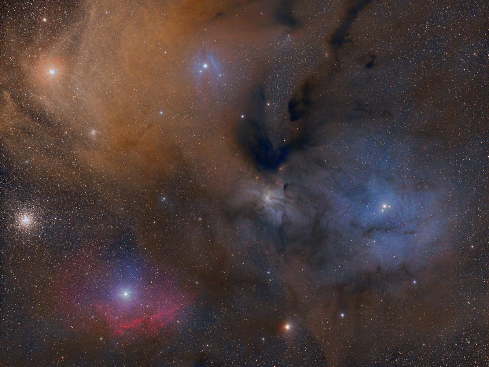 Dust Cloud Antares - Rho Oph Region at high resolution